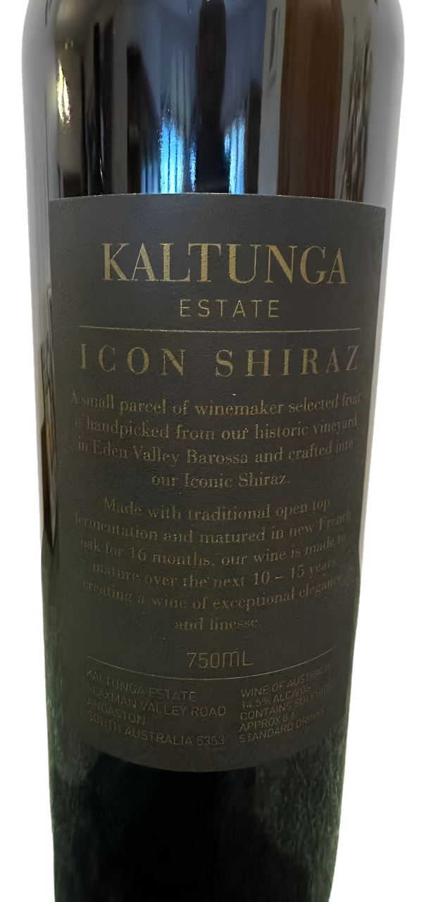 Kaltunga Estate Icon Shiraz back label